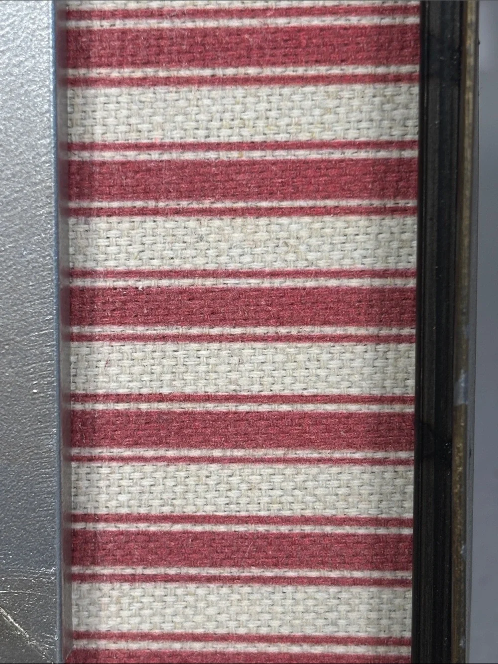 NWT Mud Pie Ticking Stripe Square Photo Frame-Rustic Farmhouse; Red & Cream
